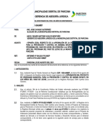 Informe Legal N°249-2021-Gaj-Mdp, Elevacion de Proyecto de Ordenanza para La Prevencion de Anemia