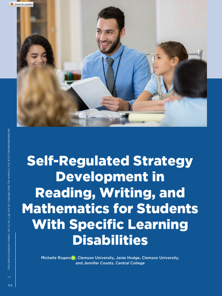 SelfRegulated Strategy Development in Reading, Writing, and