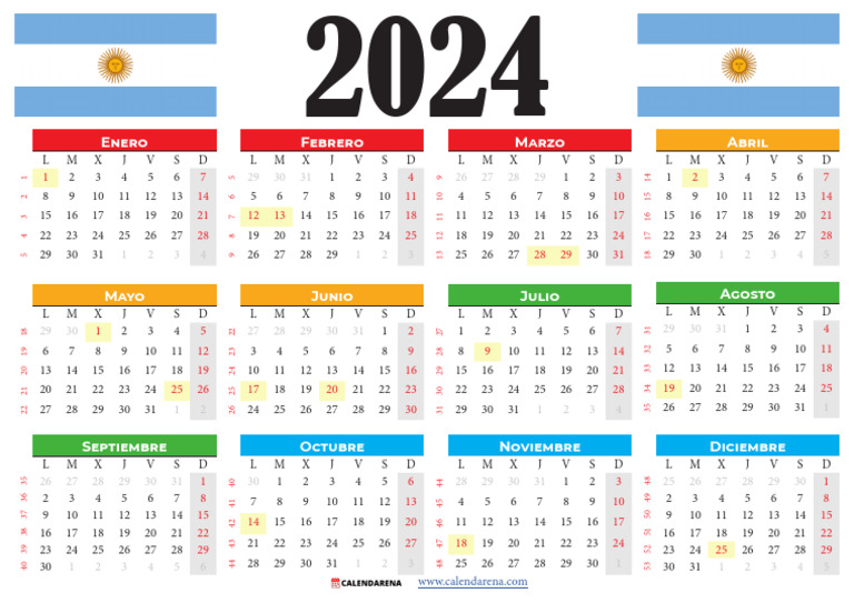 Calendario 2025 PDF Argentina PDF