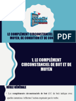 Le Complément Circonstenciel de But, de Moyen Et de Condition Et Comparaison