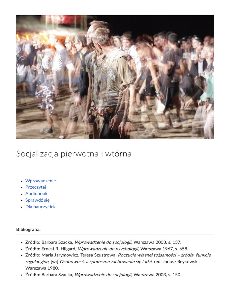 Sukcesja Pierwotna I Wtórna Przykłady Socjalizacja Pierwotna I Wtorna | PDF