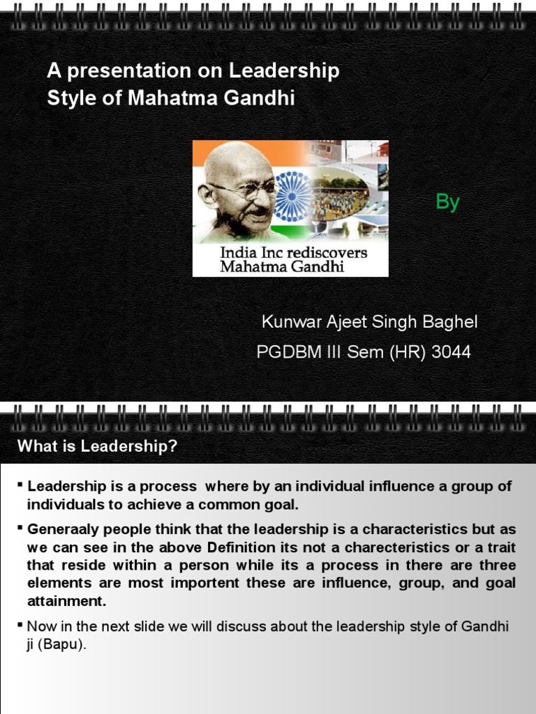 Leadership Style of Mahatma Gandhi | PDF | Mahatma Gandhi | Leadership