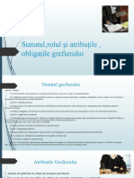 Statutul, Rolul Și Atribuțile, Obligațile Grefierului