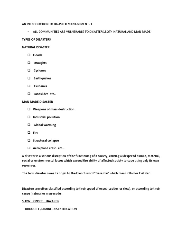 An Introduction To Disaster Management 1 | PDF | Science & Mathematics