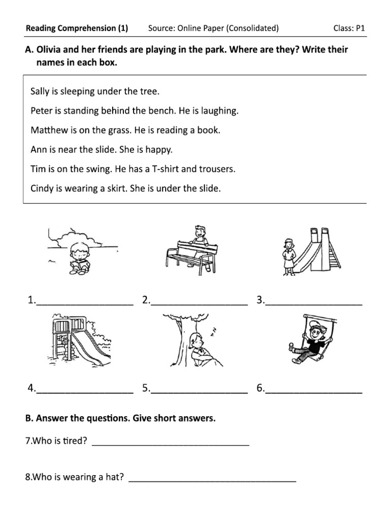 0105. P1 English Reading Comprehension PDF