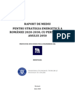 Raport de Mediu Pentru Strategia Energetica A Romaniei 2020-2030, Cu Perspectiva Anului 2050