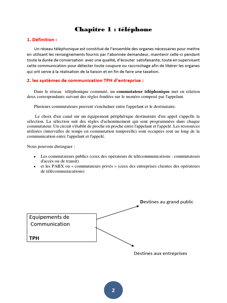 Chapitre 1 Téléphone 1. Définition PDF
