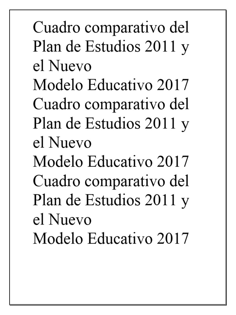 Comparativa Planes de Estudios 2011-2017 | PDF