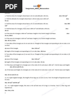 Assignment Area Mensuration PDF