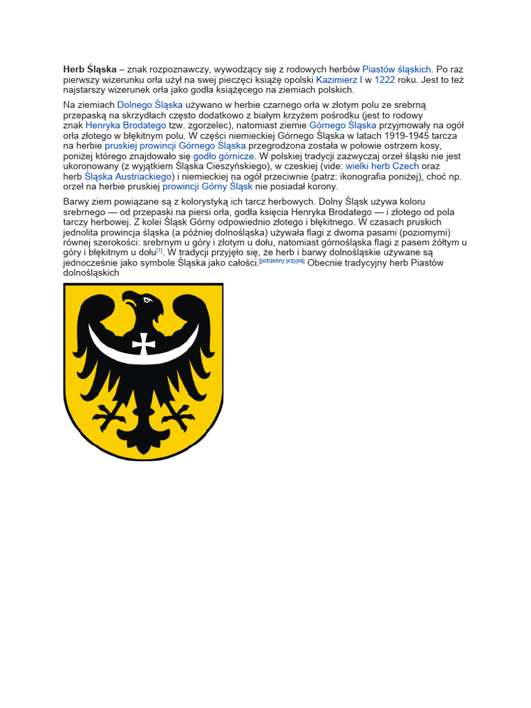 Znaczenie Herbu Śląska PDF