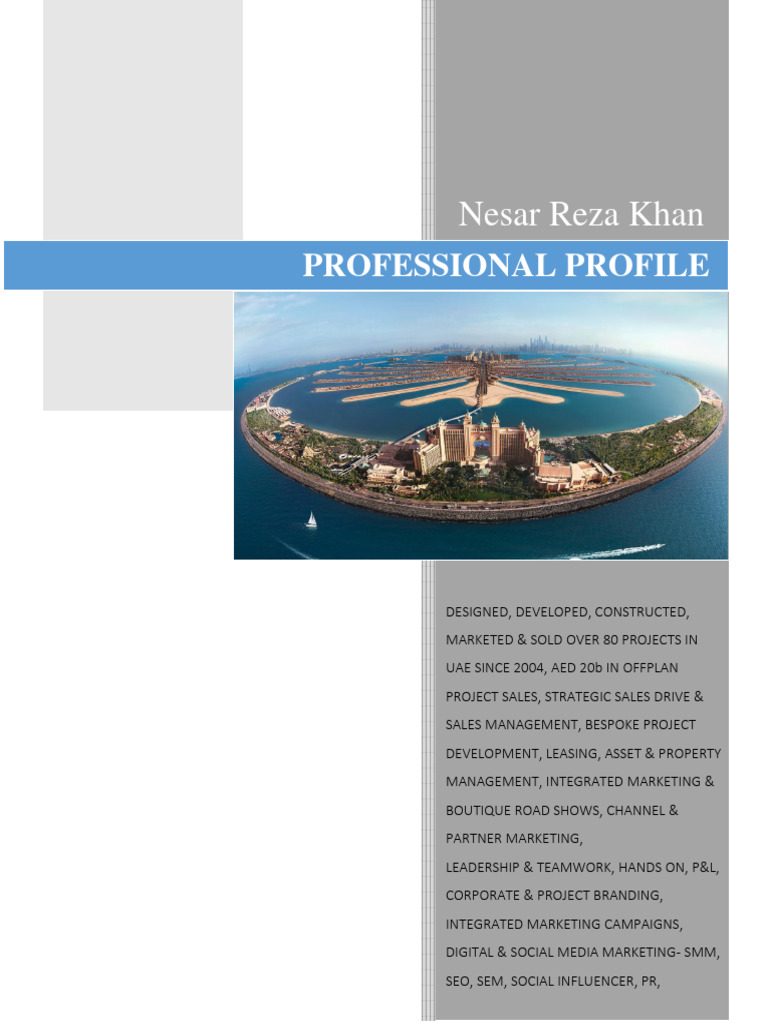 Nesar Reza Khan: Property Development Expert | PDF | Business | Economies