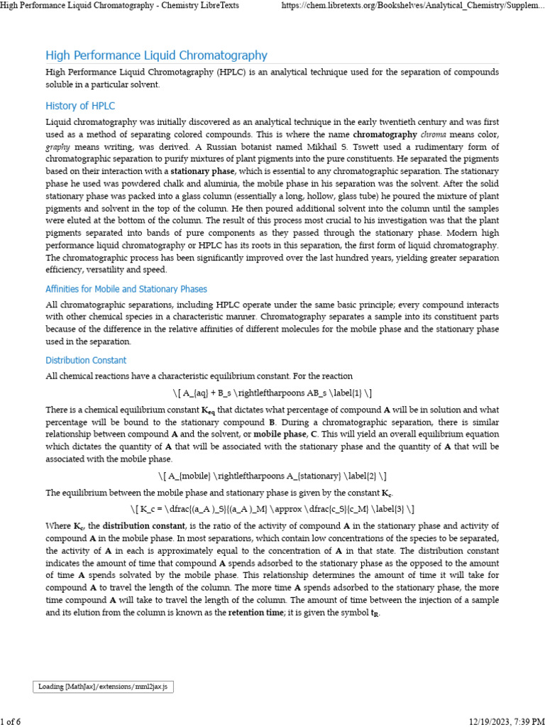 Understanding High Performance Liquid Chromatography | PDF | High ...