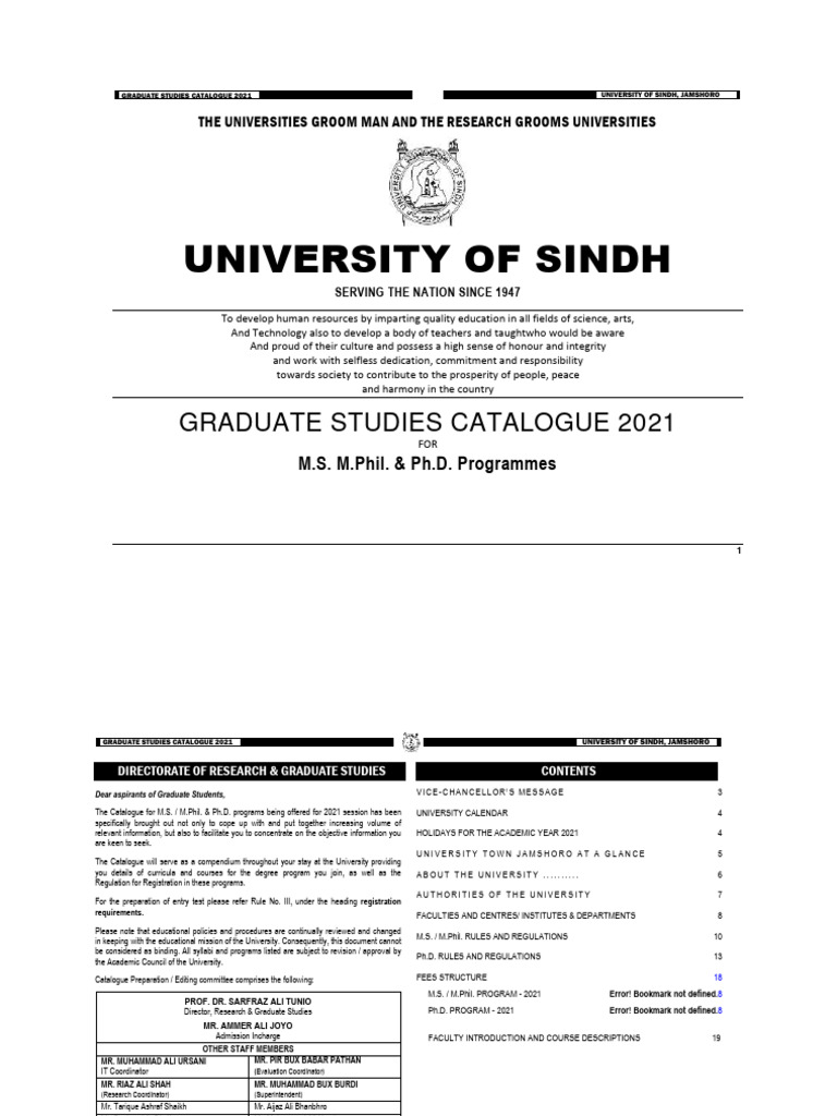 Graduate Catalogue 2021 Pdf