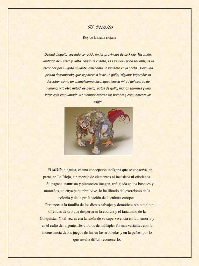 Leyenda del Mikilo en La Rioja | PDF
