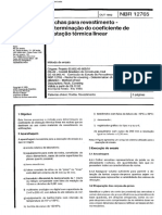 NBR 12765 - Rochas para Revestimento - Determinacao Do Coeficiente de Dilatacao Termica Linear