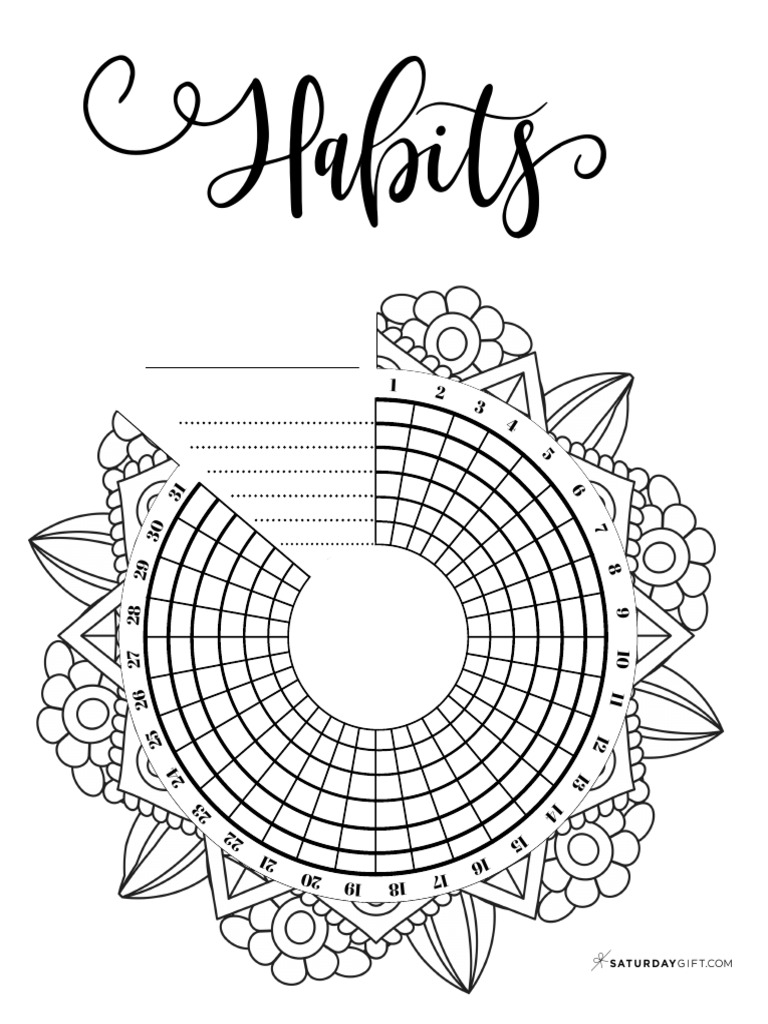 Mandala Habit Tracker Free Printable