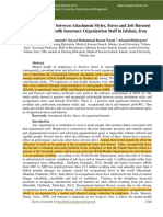 The Relationship Between Attachment Styles, Stress and Job Burnout Among Iran Health Insurance Organization Staff in Isfahan, Iran