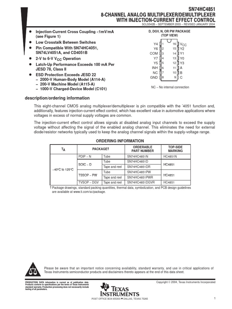 SN 74 HC 4851 | PDF