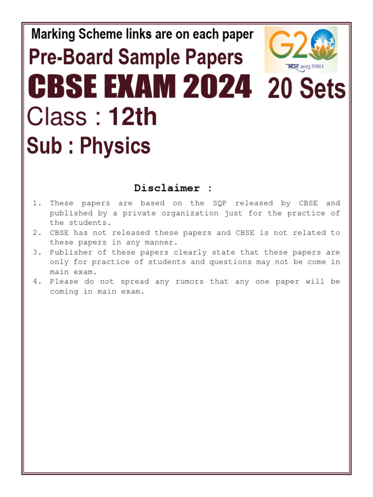 Class 12 Physics Sample Paper Overview | PDF | Diffraction | Waves