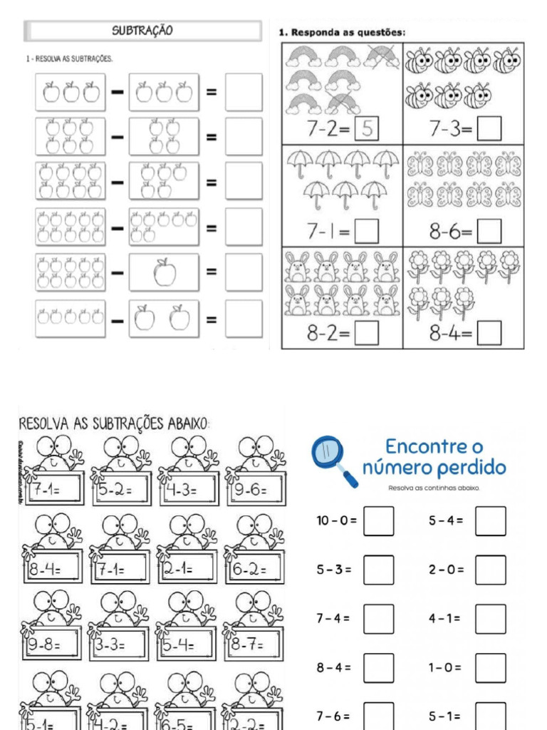 Atividades de Subtração | PDF