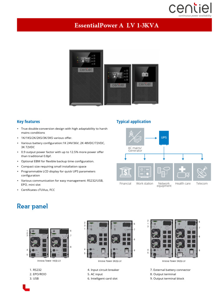Centiel UPS Manual Overview | PDF | Power Inverter | Information And ...