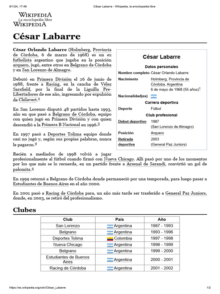 Trayectoria de César Labarre | PDF