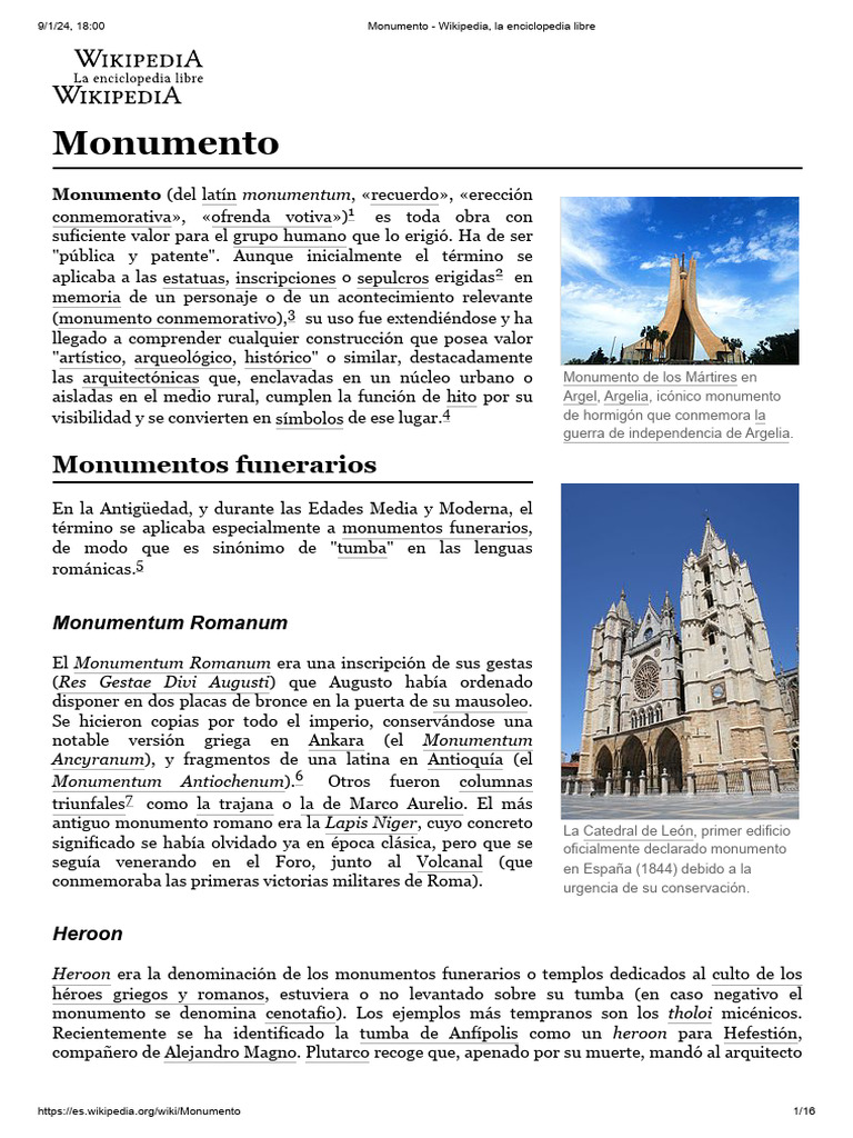 Monumento Wikipedia, la enciclopedia libre PDF Monumento