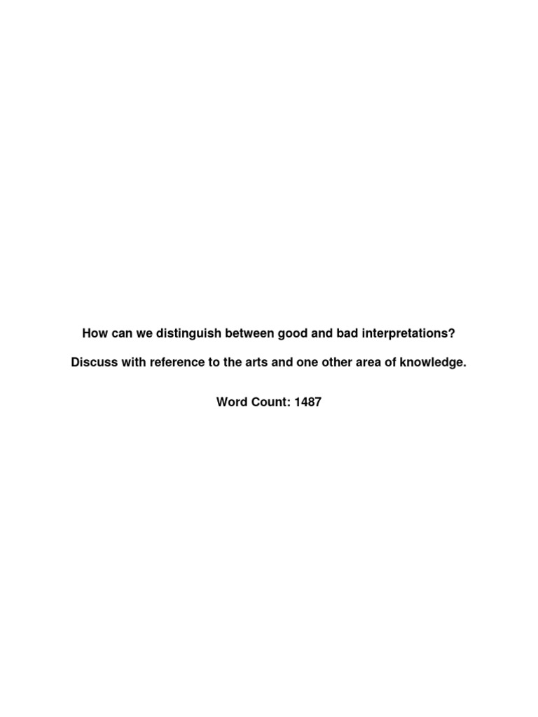 Distinguishing Good and Bad Interpretations | PDF