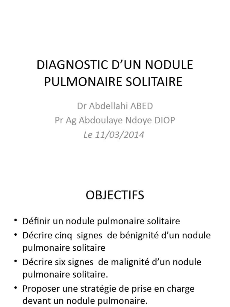Fiche Technique Nodule Pulmonaire PNQOO — free download