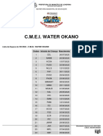Lista de Espera C.M.E.I. Water Okano