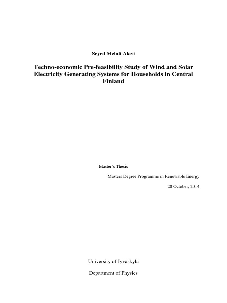 Techno-Economic Pre-Feasibility Study of Wind and Solar | PDF
