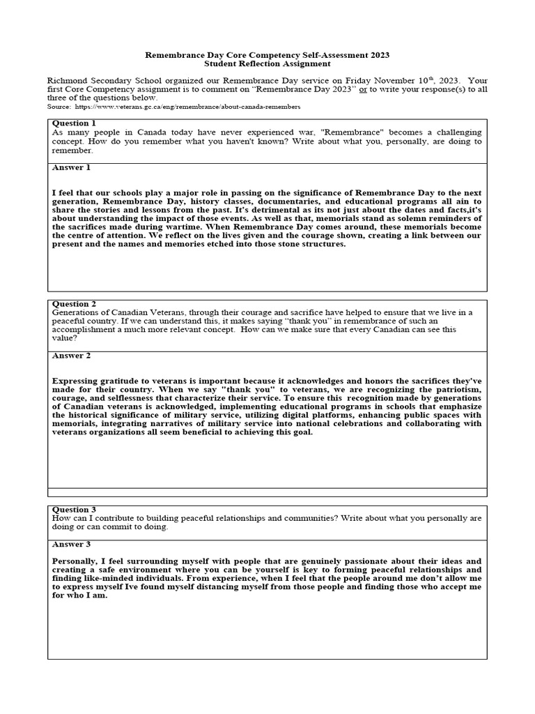 Core+Competency+Assignment+1+-+2023-2024 | PDF | Altruism | Psychology