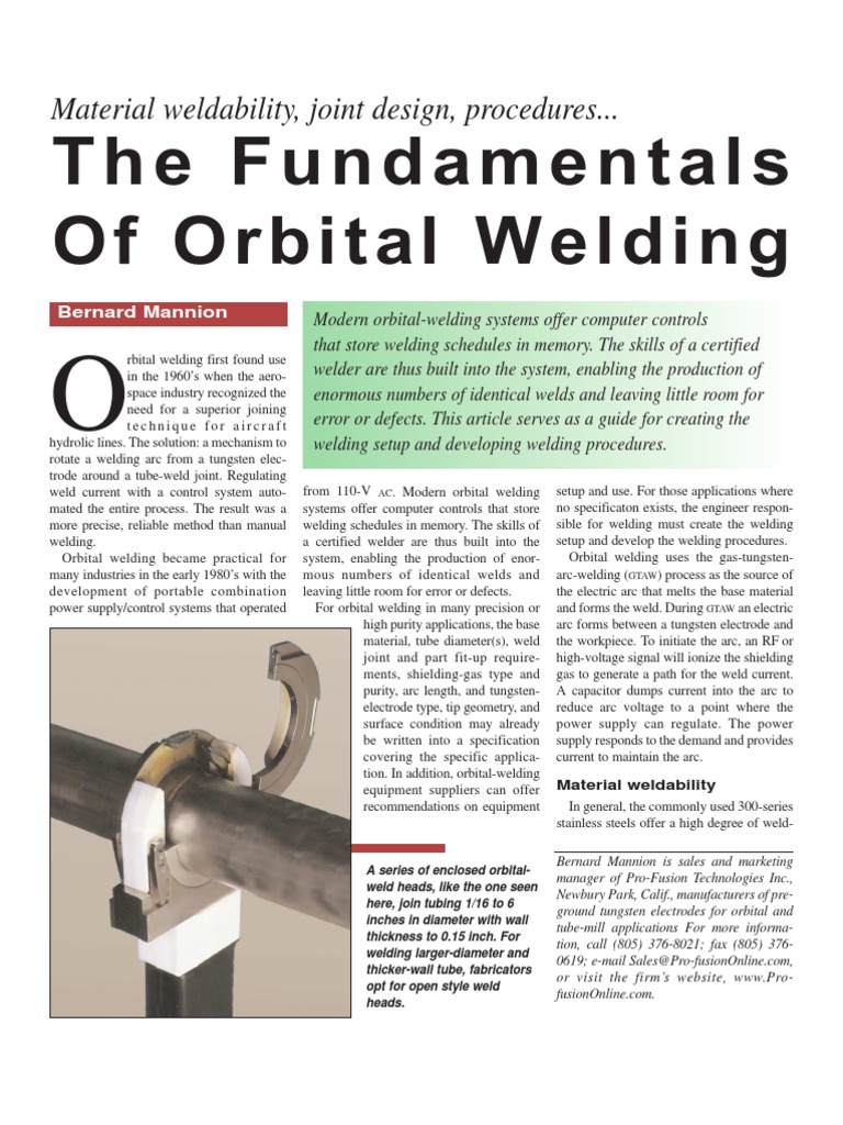 Orbital Welding | PDF | Welding | Construction