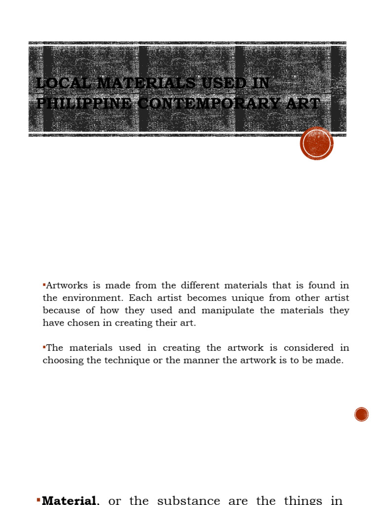 Local Materials in The Philippines That Is Used For Arts and Craft