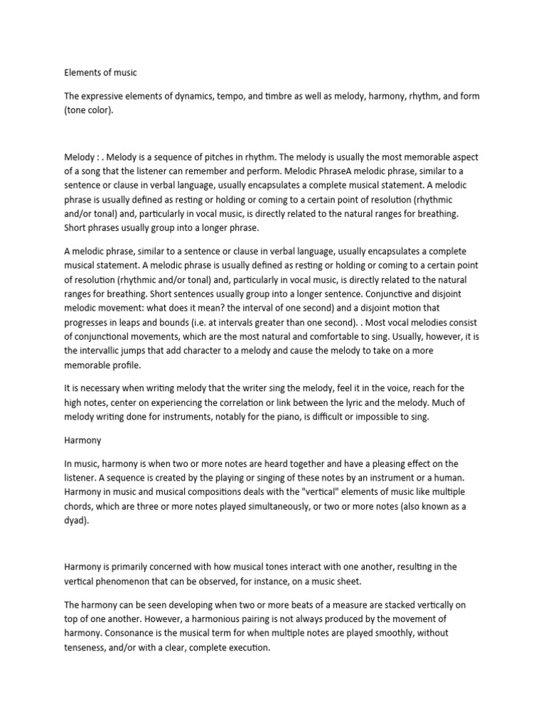 Components Assignment PDF Musical Forms Harmony