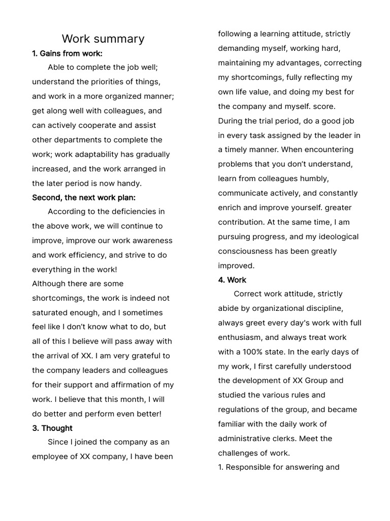 Work Summary | PDF