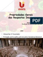 Imunologia Aula 01 e 02 - Propriedades Gerais Das Respostas Imunes