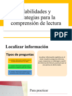 Habilidades y Estrategias para La Comprensión de Lectura