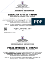Certificate of Recognition Dfot 2023