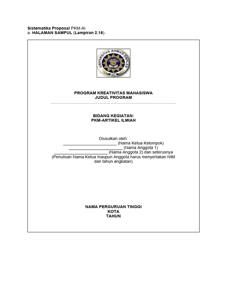 Panduan Proposal PKM-AI Mahasiswa | PDF | Seni