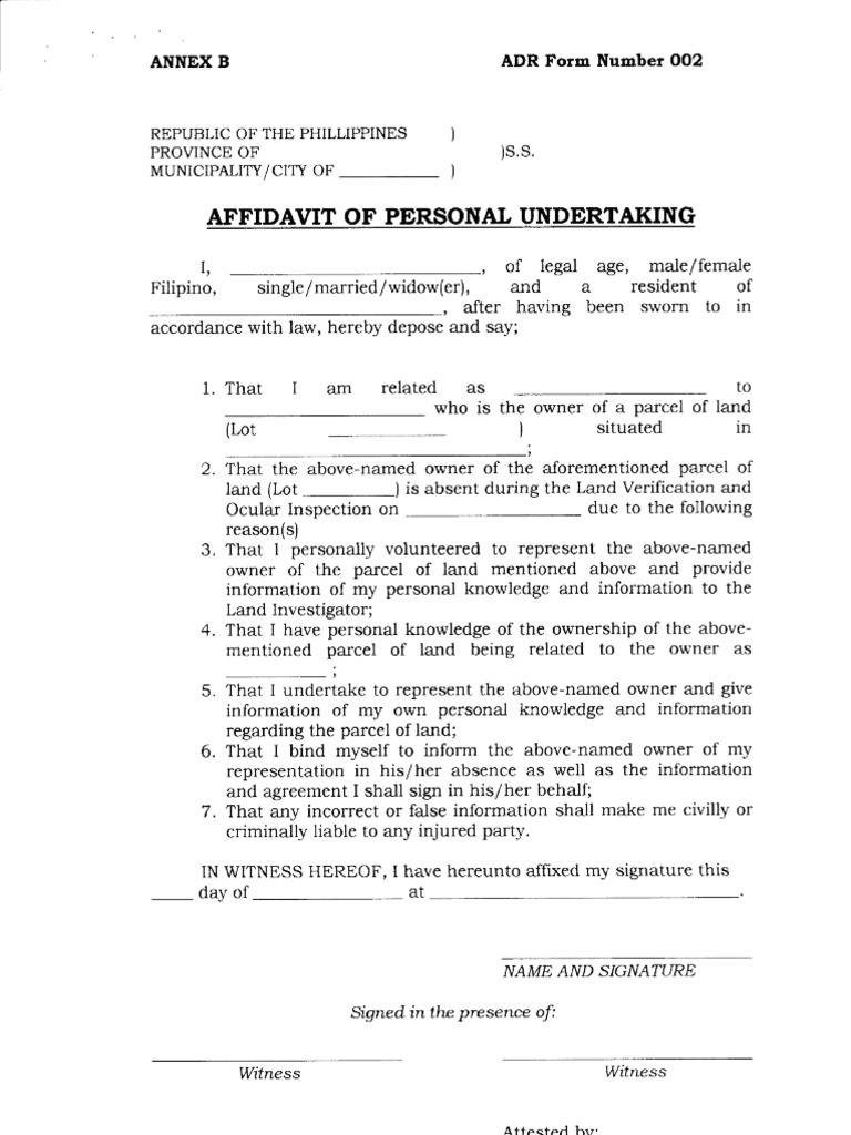 ADR Form No 2 PDF