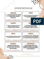 Documento A4 Planner Semanal Elegante Bege Preto Marrom e Branco