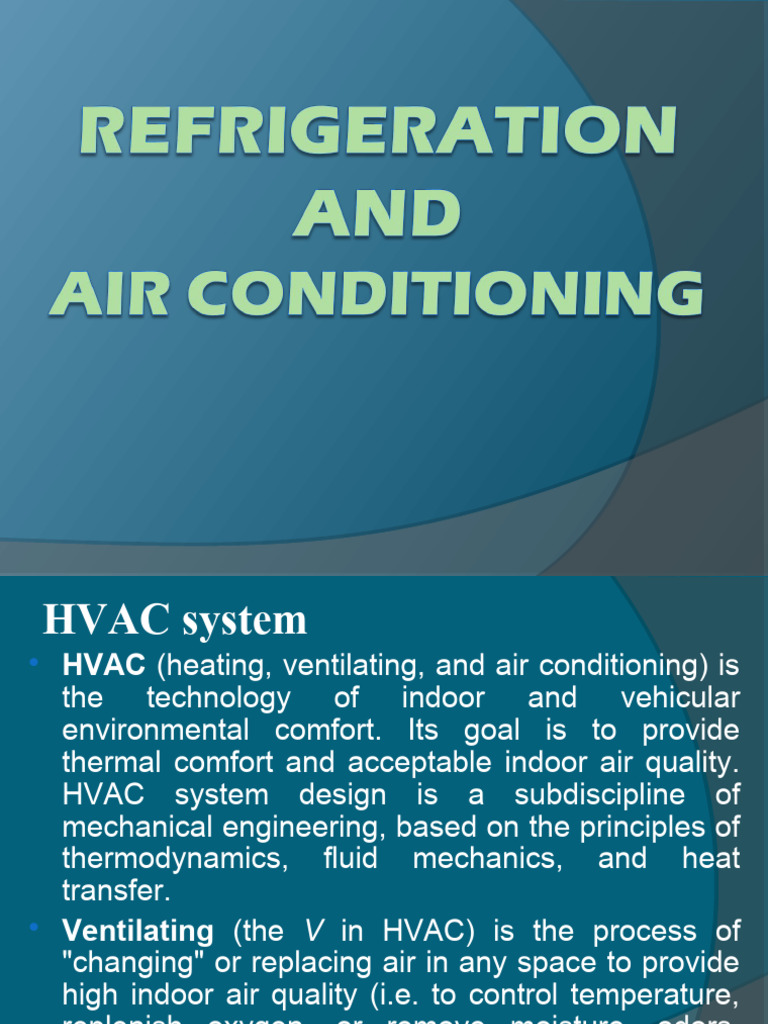 01. Refrigeration PDF Air Conditioning Refrigerator