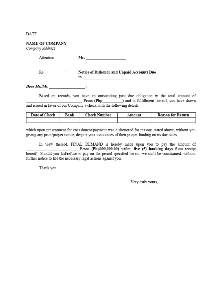 Template-Demand Letter-BP22 | PDF | Business | Finance & Money Management