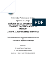 Análisis de La Cogeneración Eficiente Y Certificación en México
