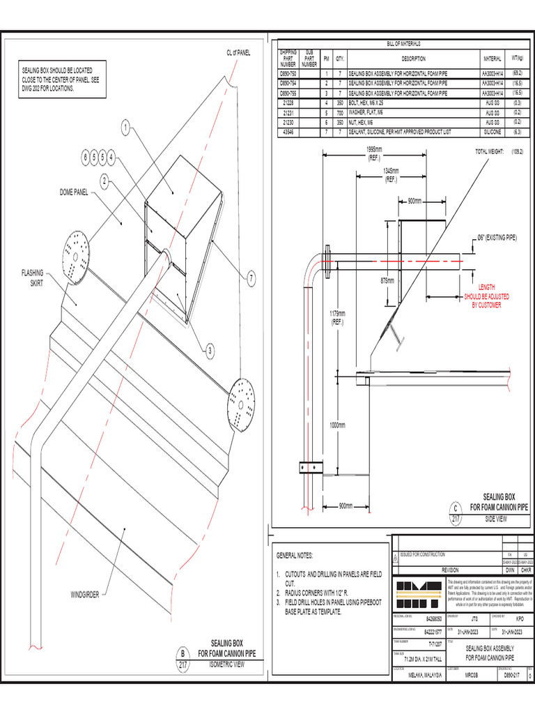 MRCSB-HMT-T-GA-0001 Dome Construction Drawings - Rev-0 - pg19 | PDF