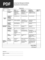 Presentation Marking Scheme Template | PDF