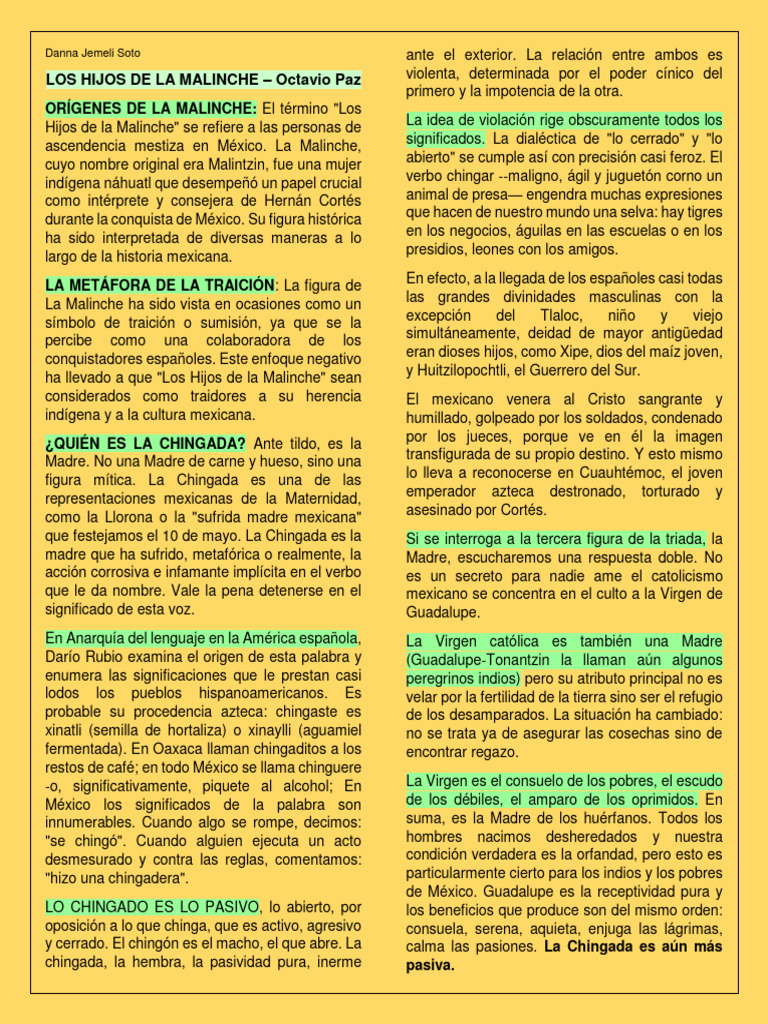 Los Hijos de La Malinche OCTAVIO PAZ PDF