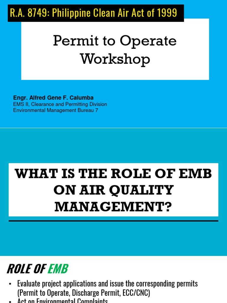 Permit to Operate Guidelines under RA 8749 | PDF | Fuel Oil | Exhaust Gas