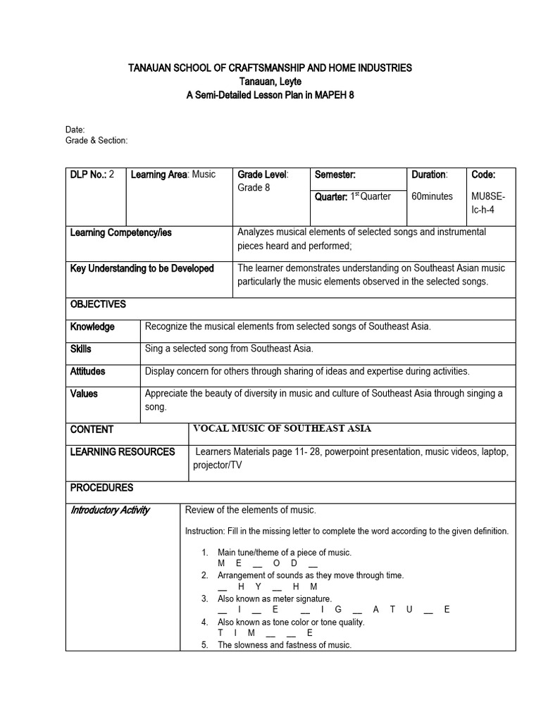 Lesson Plan Week #02 | PDF